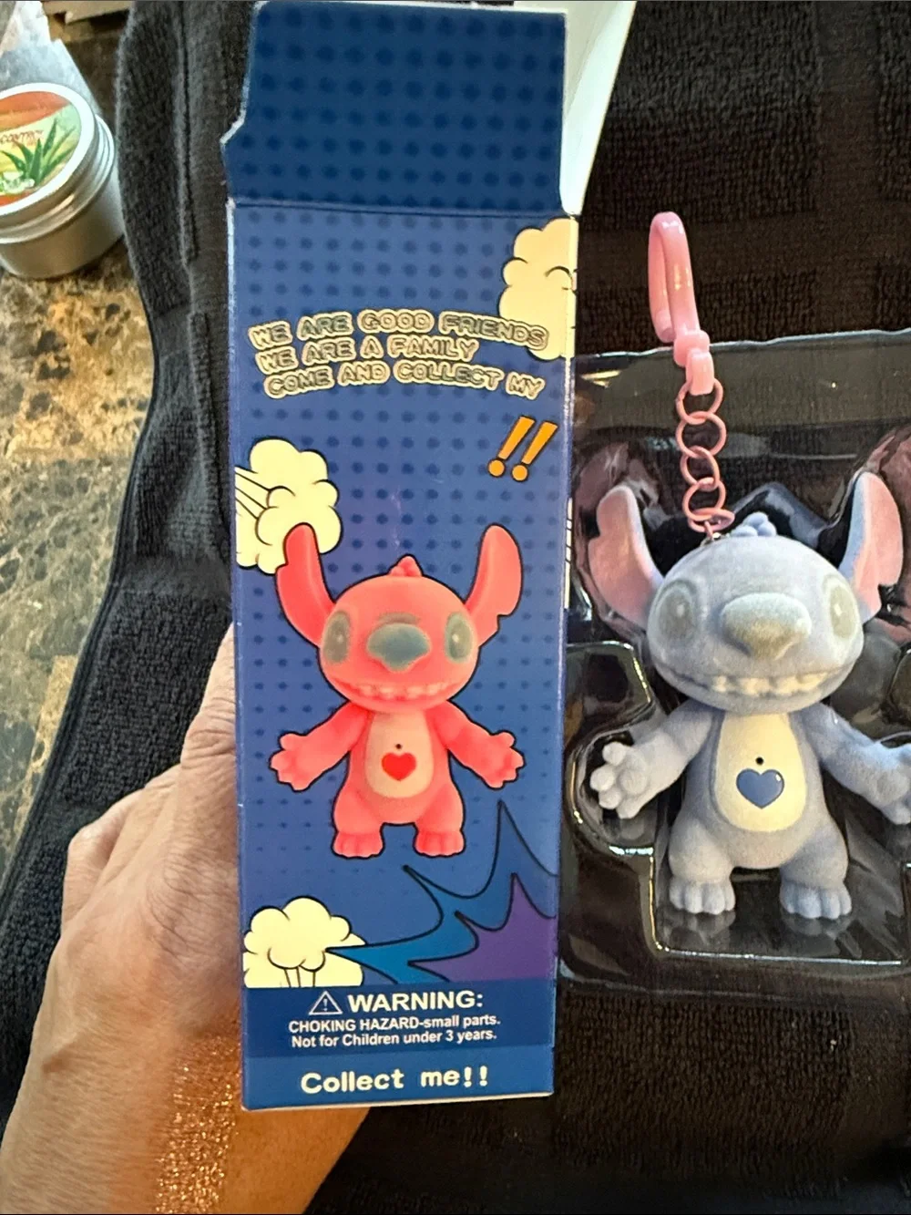 Disney Light Blue Stitch Plush Keychain Clip